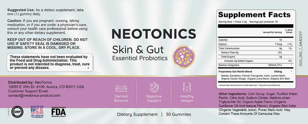 Neotonics — Probiotic Supplement for Skin and Gut Health